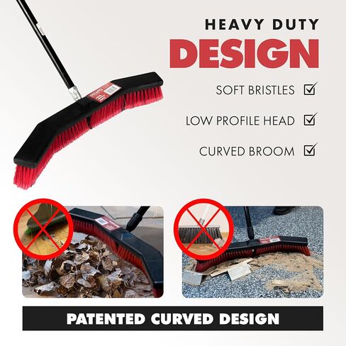 Da Vinci Shop Broom/Push Broom, Durable, Large, Lightweight, for Sweeping Kitchens, Patios, Garages, Shops, Tile, Large Areas, Wood Floors - Great for Debris, Handles & Efficient Sweeping in Kuwait