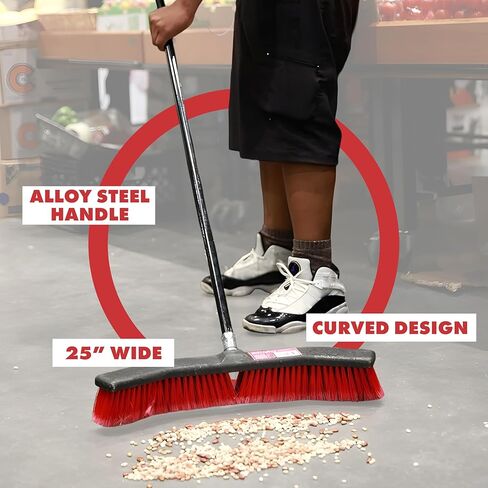 Da Vinci Shop Broom/Push Broom, Durable, Large, Lightweight, for Sweeping Kitchens, Patios, Garages, Shops, Tile, Large Areas, Wood Floors - Great for Debris, Handles & Efficient Sweeping in Kuwait