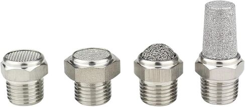 كاتم صوت من الفولاذ المقاوم للصدأ 304 بنهاية مسطحة ومدبب 1/8 1/4 3/8 1/2 بوصة 1 قطعة (رأس مسطح شبكي) in Kuwait