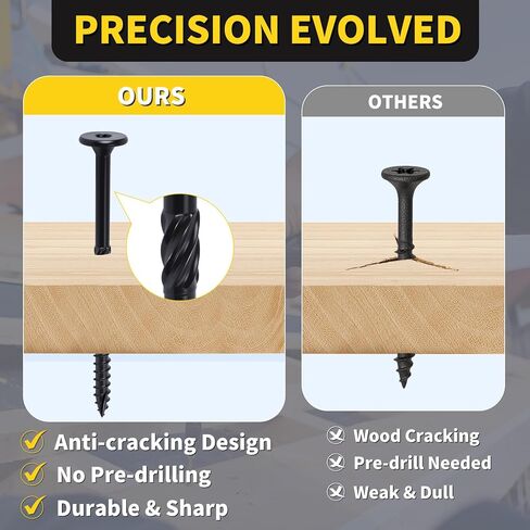 مسامير خشبية هيكلية #14 × 2-7/8 بوصة 55 قطعة، FIXLINK رأس غاطس مسطح T30 نجمة محرك، براغي سطح خارجي شديدة التحمل، مقاومة للصدأ للأخشاب/التأطير/المناظر الطبيعية، أسود in Kuwait