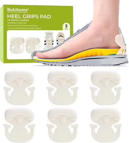 Adhesive-Free Shoe Grips Liners for Loose Shoes - Bukihome Shoe Fillers for Causal/Dress Shoes, Sneakers, Soft Heel Cushions Inserts for Back Heel Protect, Prevent Slip, Pain Fatigue Relief (3 Pairs) in Saudi Arabia