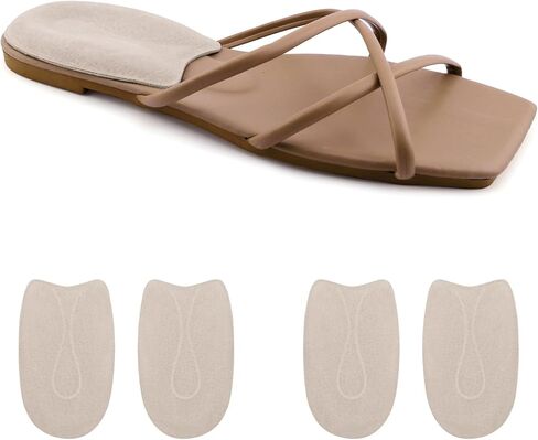 Pigskin Heel Support for Plantar Fasciitis Women, Heel Cups Cushion for Achilles Tendonitis & Bone Spur Relief Pain, Shock-absroption Heel Inserts for High Heels Sandals Flats,2 Pairs Small 5-8Size in Saudi Arabia
