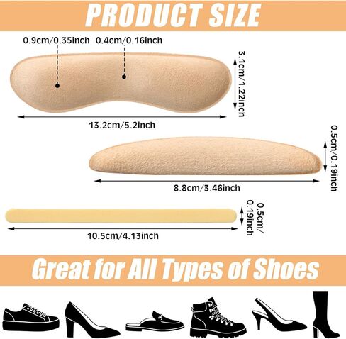 Newcotte 24 Pcs Heel Cushion Grips for Loose Shoes - Non-Slip Heels Cushion Inserts to Stop Heel Slipping, Prevent Blisters, Enhance Comfort for Sandals, Slingbacks, Dress Shoes, Women Men Shoe in Saudi Arabia