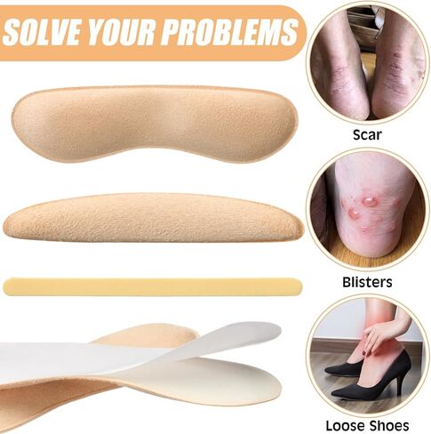 Newcotte 24 Pcs Heel Cushion Grips for Loose Shoes - Non-Slip Heels Cushion Inserts to Stop Heel Slipping, Prevent Blisters, Enhance Comfort for Sandals, Slingbacks, Dress Shoes, Women Men Shoe in Saudi Arabia