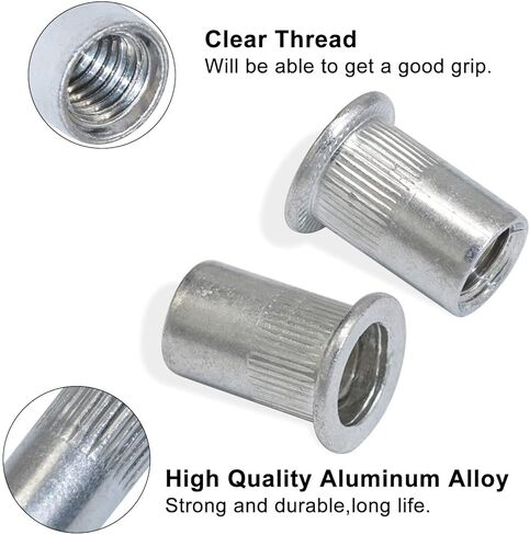 Qinlu-Washers 100 PCS Stainless Steel Threaded Rivet Nuts Insert Nutsert Cap Rivets M3 M4 M5 M6 M8 DIY, for Factories Repair in Saudi Arabia