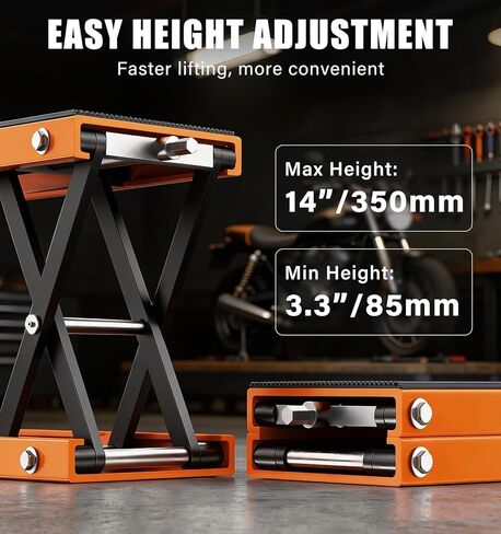 500KG Heavy Duty Motorcycle Scissor Lift, 150% Capacity 85mm-350mm Lift Range, Portable Maintenance Lift Table for Motorcycle, ATV, Scooter, Dirt Bike, with Optional Accessories in Saudi Arabia