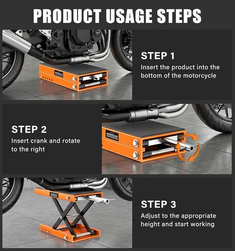 500KG Heavy Duty Motorcycle Scissor Lift, 150% Capacity 85mm-350mm Lift Range, Portable Maintenance Lift Table for Motorcycle, ATV, Scooter, Dirt Bike, with Optional Accessories in Saudi Arabia