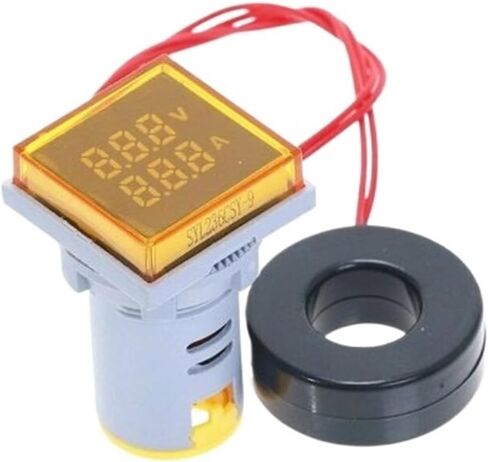 1PCS AD16S-22VA Square LED Digital Dual Display Voltmeter with CT(Yellow) in Saudi Arabia