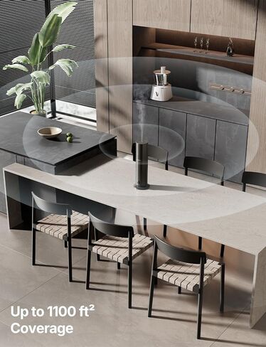 Waterless Essential Oil Diffuser, Smart Scent Diffuser with Nightlight, Smart Schedules, Up to 1100 sq ft, App Control Cold Air Scent Diffuser Oil Machine for Home Large Room and Commercial Use, Black in Kuwait