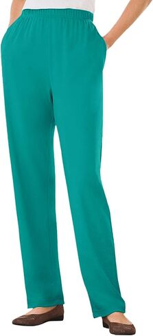 Woman Within Plus Size 7-Day Knit Straight Leg Pant Stretch Elastic Waist Petite & Tall in Kuwait