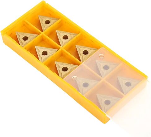 Acouto 10Pcs HighQuality Triangular CNC Inserts DoubleSided for Steel SemiFinishing and Roughing R0.4/R0.8) (T9125-160404 (.4)) in Saudi Arabia