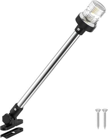 6 Inches Pontoon Stern Light Bimini Mount, Bimini Light for Pontoon Boat LED Waterproof IP67, 3NM Boat Anchor Lights LED Marine Folding Rear White Navigation Running Lights for Night in Kuwait