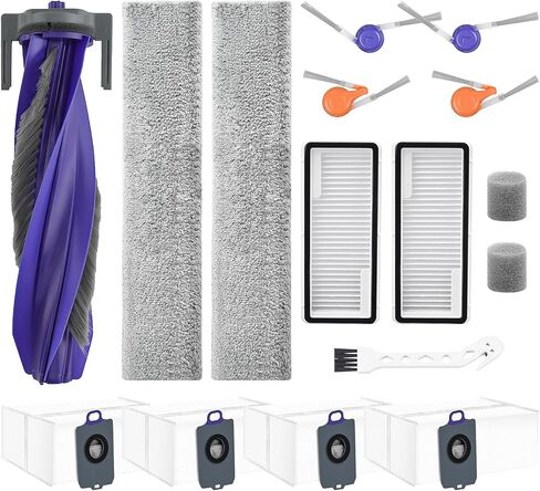 20 Pcs Accessories kit for NARWAL Freo X10 Pro Robot Vacuum, 1 Main Brush, 6 Dust Bags, 4 Hepa Filters, 4 Mop Pads, 4 Side Brushes, 1 Clean Tool, Replacement Parts with Narwal Freo X10 Pro in Kuwait