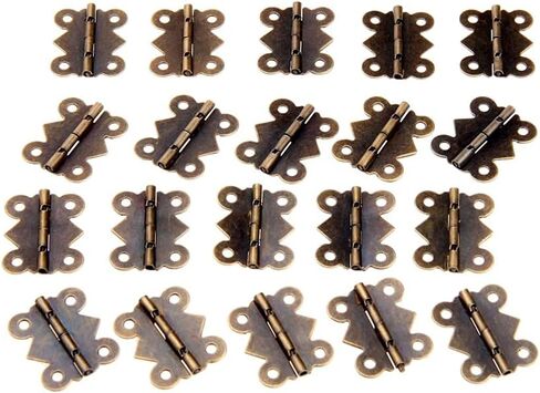 20 Pcs Hinges with Screws Style Butt Iron Hinge Antique Bronze Vintage Wooden Jewelry Box Wine Case 25 * 20mm in Saudi Arabia