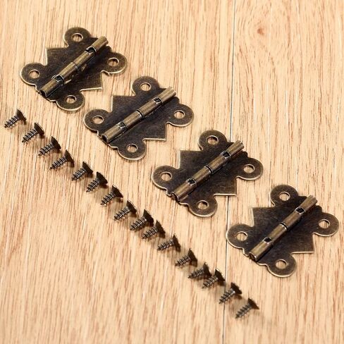 20 Pcs Hinges with Screws Style Butt Iron Hinge Antique Bronze Vintage Wooden Jewelry Box Wine Case 25 * 20mm in Saudi Arabia