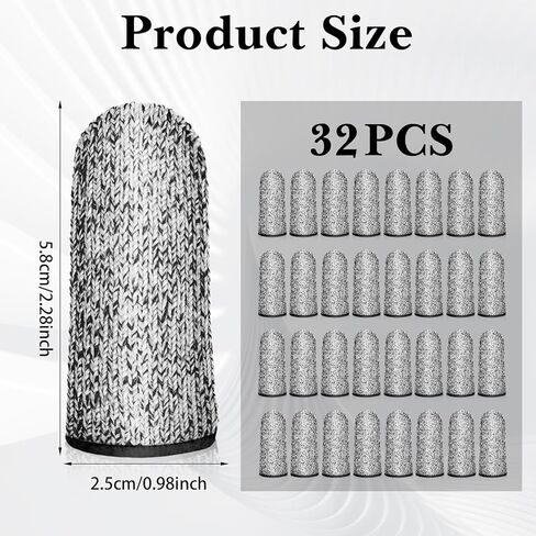 COMNICO Cut Resistant Finger Cots Protector Breathable Finger Sleeve Protectors Reusable Fingers Guards Covers Fingers Thumb Protector Gloves for Kitchen Garden Sculpture Work 32 PCS in Saudi Arabia