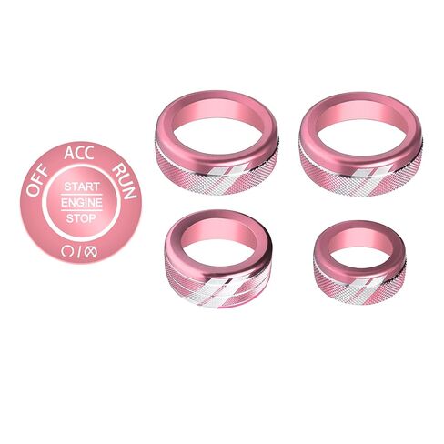 YOSRTER 6PCS Aluminum Air Conditioning Control Knob Cover for Dodge Durango Accessories 2021 2022 2023 2024 2025 2026 AC Climate Switch Volume Tune Adjust(Pink) in Saudi Arabia