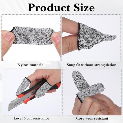 COMNICO Cut Resistant Finger Cots Protector Breathable Finger Sleeve Protectors Reusable Fingers Guards Covers Fingers Thumb Protector Gloves for Kitchen Garden Sculpture Work 32 PCS in Saudi Arabia