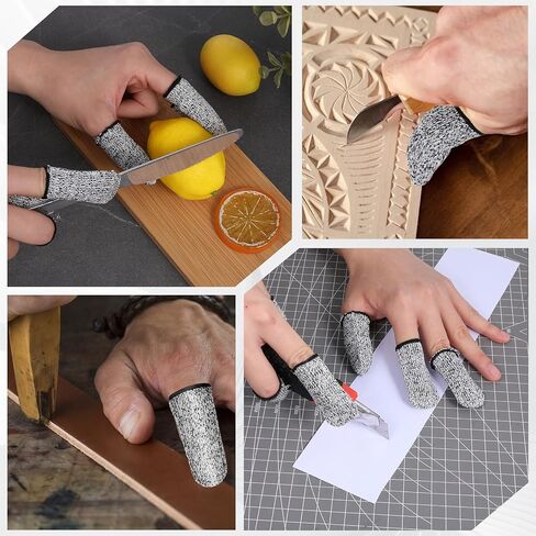 COMNICO Cut Resistant Finger Cots Protector Breathable Finger Sleeve Protectors Reusable Fingers Guards Covers Fingers Thumb Protector Gloves for Kitchen Garden Sculpture Work 32 PCS in Saudi Arabia