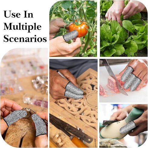 COMNICO Cut Resistant Finger Cots Protector Breathable Finger Sleeve Protectors Reusable Fingers Guards Covers Fingers Thumb Protector Gloves for Kitchen Garden Sculpture Work 32 PCS in Saudi Arabia