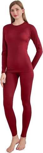 Thermal Underwear for Women Set, Fleece Lined Base Layer Women Top Bottom, Anti Odor Long Johns & Sleeve Shirt in Saudi Arabia