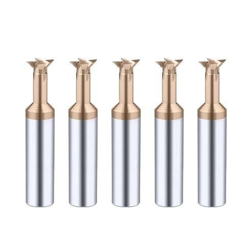 5pcs/Set 45° Carbide Dovetail Milling Cutter CNC Tools Tungsten Steel End Mills(Coated,D4x50L) in Saudi Arabia