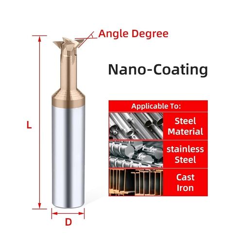 5pcs/Set 45° Carbide Dovetail Milling Cutter CNC Tools Tungsten Steel End Mills(Coated,D4x50L) in Saudi Arabia