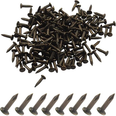 200Pcs Small Tiny Nails 1.2x8mm(DXL) Carbon Steel Copper Plated Nails for Wooden DIY, Decorative Pictures, Box Making Accessories(Bronze) in Saudi Arabia