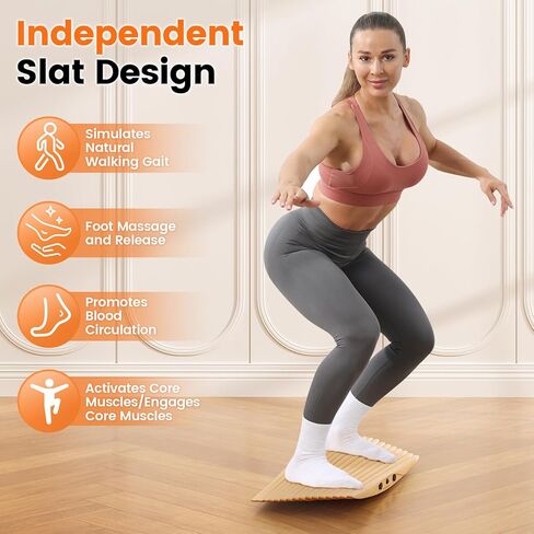 360° Wobble Balance Board for Standing Desk，Anti-Fatigue Rocker Board to Improve Focus, Burn Calories & Simulate Surfing & Skateboarding at Home or Office，Also Foot Strengthener & Stretcher for Plantar Fasciitis Relief. in Kuwait