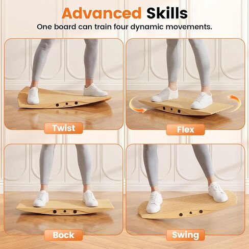360° Wobble Balance Board for Standing Desk，Anti-Fatigue Rocker Board to Improve Focus, Burn Calories & Simulate Surfing & Skateboarding at Home or Office，Also Foot Strengthener & Stretcher for Plantar Fasciitis Relief. in Kuwait