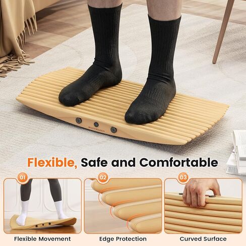 360° Wobble Balance Board for Standing Desk，Anti-Fatigue Rocker Board to Improve Focus, Burn Calories & Simulate Surfing & Skateboarding at Home or Office，Also Foot Strengthener & Stretcher for Plantar Fasciitis Relief. in Kuwait
