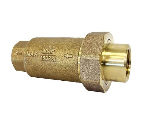 CMI Inc 3/4 inch Dual Check Valve, 3/4" X 3/4" FNPT, Water Backflow Preventer, Spring-Loaded Brass Double Check Valve Assembly,for RV, Garden Hose, Outdoor Faucet,Boiler,Lead-Free Union in Saudi Arabia