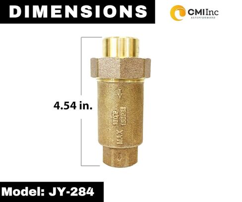 CMI Inc 3/4 inch Dual Check Valve, 3/4" X 3/4" FNPT, Water Backflow Preventer, Spring-Loaded Brass Double Check Valve Assembly,for RV, Garden Hose, Outdoor Faucet,Boiler,Lead-Free Union in Saudi Arabia