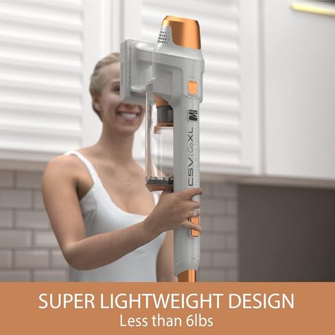 Kenmore DS4030 21.6V Cordless Stick Vacuum with EasyReach Wand, Lightweight Cleaner with 2-Speed Power Control, LED Headlight, Converts to Handheld for Hardwood Floors, Carpet & Pet Hair, Orange in Saudi Arabia