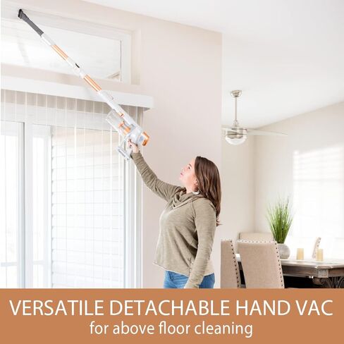Kenmore DS4030 21.6V Cordless Stick Vacuum with EasyReach Wand, Lightweight Cleaner with 2-Speed Power Control, LED Headlight, Converts to Handheld for Hardwood Floors, Carpet & Pet Hair, Orange in Saudi Arabia