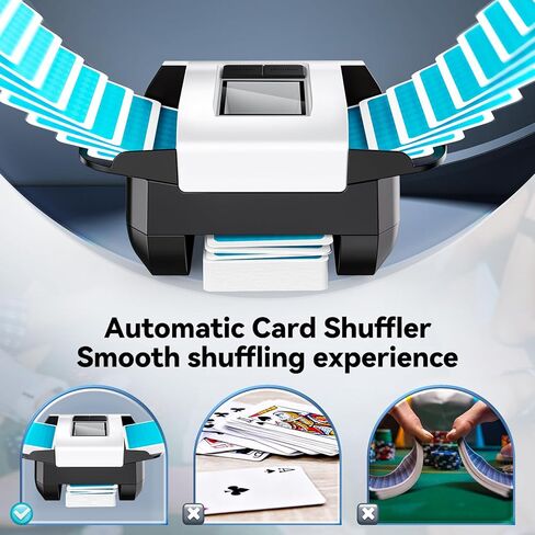 Gelabur Automatic Card Shuffler, Rechargeable Card shuffler Machine for 1-2 Decks, Low Noise Dual Mode Electric Card shuffler for UNO, Texas Hold’em, Blackjack, Skip-Bo, Phase 10 in Kuwait