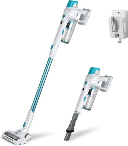 Kenmore DS4030 21.6V Cordless Stick Vacuum with EasyReach Wand, Lightweight Cleaner with 2-Speed Power Control, LED Headlight, Converts to Handheld for Hardwood Floors, Carpet & Pet Hair, Orange in Saudi Arabia