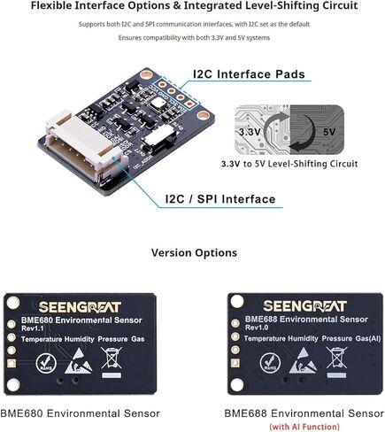 BME680 Environmental Sensor - Temperature Humidity Pressure Gas Sensor with SPI/I2C, High-Precision Air Quality Monitor for Arduino & Raspberry Pi in Saudi Arabia