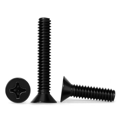 Mellewell #10-24 x 1-1/2" Flat Countersunk Head Machine Screws, Full Thread, Stainless Steel 304, Black Finish, Quantity 50 in Saudi Arabia