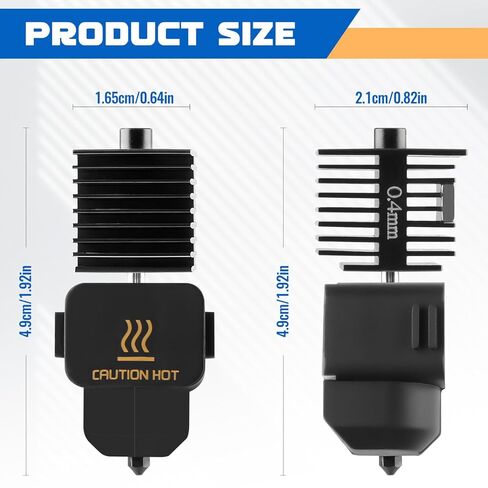 قطعتان من فوهة Hotend الصغيرة A1/A1 مقاس 0.4 مم من الفولاذ المقوى مع 4 قطع غطاء سيليكون لسلسلة Bambu Hotend A1 فقط (بما في ذلك Bambu A1/A1 Mini) in Kuwait