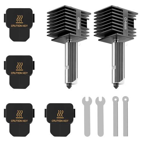 قطعتان من فوهة Hotend الصغيرة A1/A1 مقاس 0.4 مم من الفولاذ المقوى مع 4 قطع غطاء سيليكون لسلسلة Bambu Hotend A1 فقط (بما في ذلك Bambu A1/A1 Mini) in Kuwait