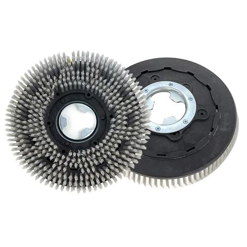 فرشاة تنظيف دوارة تجارية عالمية قطعة واحدة بقطر 15 بوصة تناسب ماكينة تنظيف الأرضيات مقاس 15 بوصة - فرشاة متوسطة (38 سم) باللون الأبيض in Kuwait