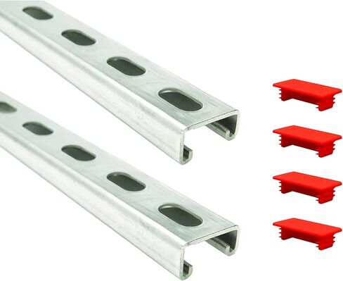 Metal Strut Channel, 1-5/8 x 13/16 inch, 14 Gauge, Slotted Back 4ft, Electro-Galvanized, Silver (Pack of 1 ) in Saudi Arabia