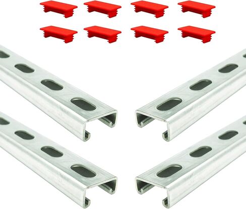 Metal Strut Channel, 1-5/8 x 13/16 inch, 14 Gauge, Slotted Back 4ft, Electro-Galvanized, Silver (Pack of 1 ) in Saudi Arabia