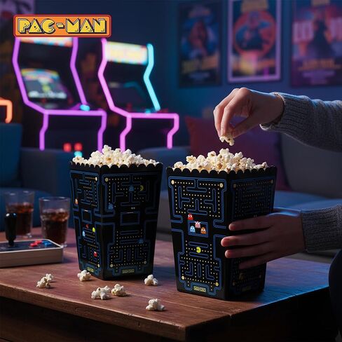 PAC-MAN Maze Popcorn Storage Bucket Containers, Set of 2 | 8.5 Inches Tall in Saudi Arabia