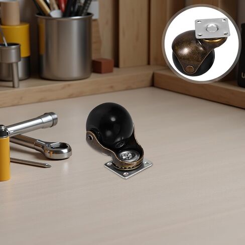 Ciieeo 4 قطع 2 بوصة عجلات كروية دوارة شديدة التحمل عجلات أثاث متوافقة مع دوران هادئ لخزانة طاولة القهوة وعربة العربة الطبية in Kuwait