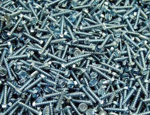 (800) Slotted Hex Washer 10 x 1 Sheet Metal Screw Type A Zinc SMS in Saudi Arabia