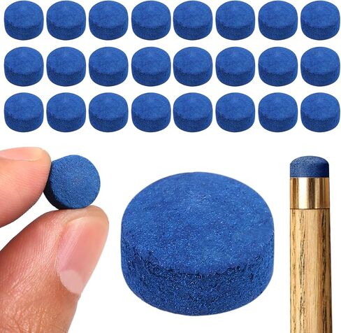 25 عبوة من أطراف عصا حمام السباحة مقاس 13 مم - مجموعة بديلة من الجلد الصلب الفاخر لحمام السباحة والسنوكر والبلياردو، تتضمن صندوق تخزين - طقم أداء وإصلاح دقيق لتاكو دي بيلار، أزرق in Kuwait