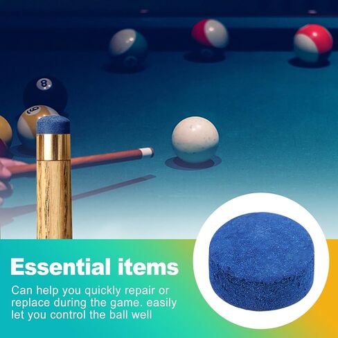 25 عبوة من أطراف عصا حمام السباحة مقاس 13 مم - مجموعة بديلة من الجلد الصلب الفاخر لحمام السباحة والسنوكر والبلياردو، تتضمن صندوق تخزين - طقم أداء وإصلاح دقيق لتاكو دي بيلار، أزرق in Kuwait