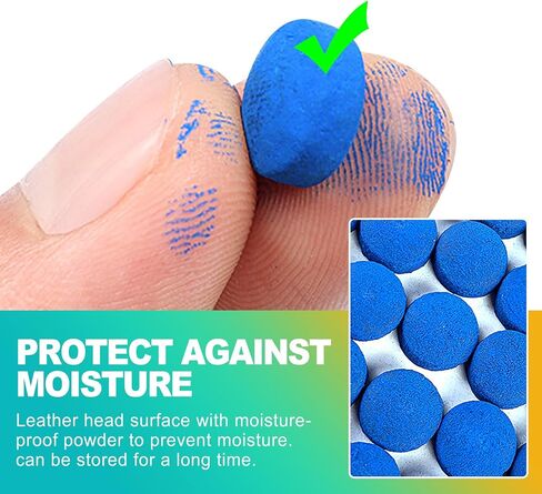 25 عبوة من أطراف عصا حمام السباحة مقاس 13 مم - مجموعة بديلة من الجلد الصلب الفاخر لحمام السباحة والسنوكر والبلياردو، تتضمن صندوق تخزين - طقم أداء وإصلاح دقيق لتاكو دي بيلار، أزرق in Kuwait